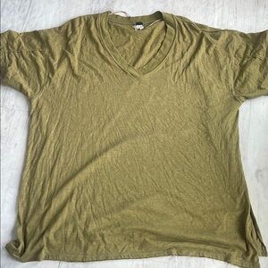 Olive Green V-Neck Shirt